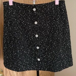 Express Black and White Tweed Pencil Skirt